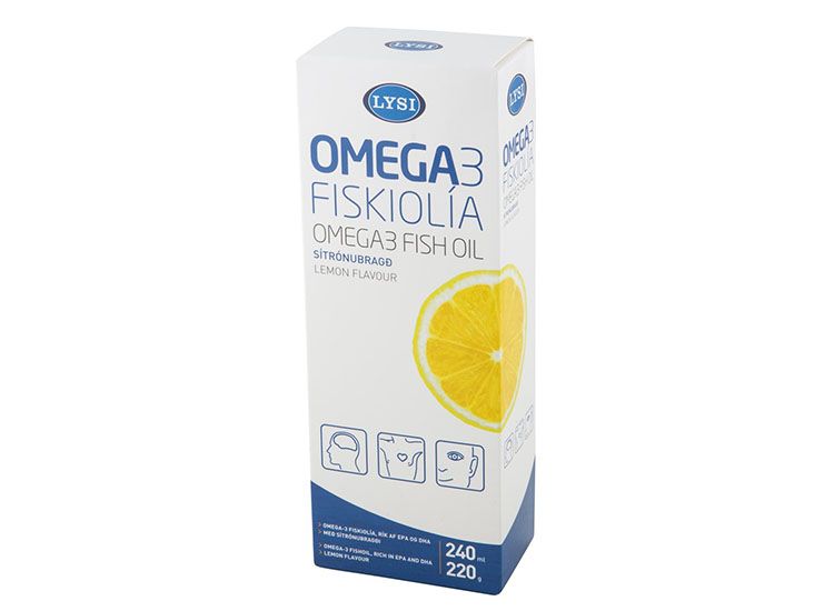 Lysi - Omega-3-Fischöl 240 ml / 220 g Omega-3-Fischöl mit Zitronengeschmack. Es hilft, die normale Gehirnfunktion aufrechtzuerhalten Lýsi
